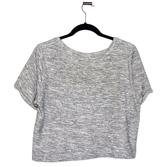 Heathered Grey Crop Top Short Sleeve Size Small - Picture 2 of 2